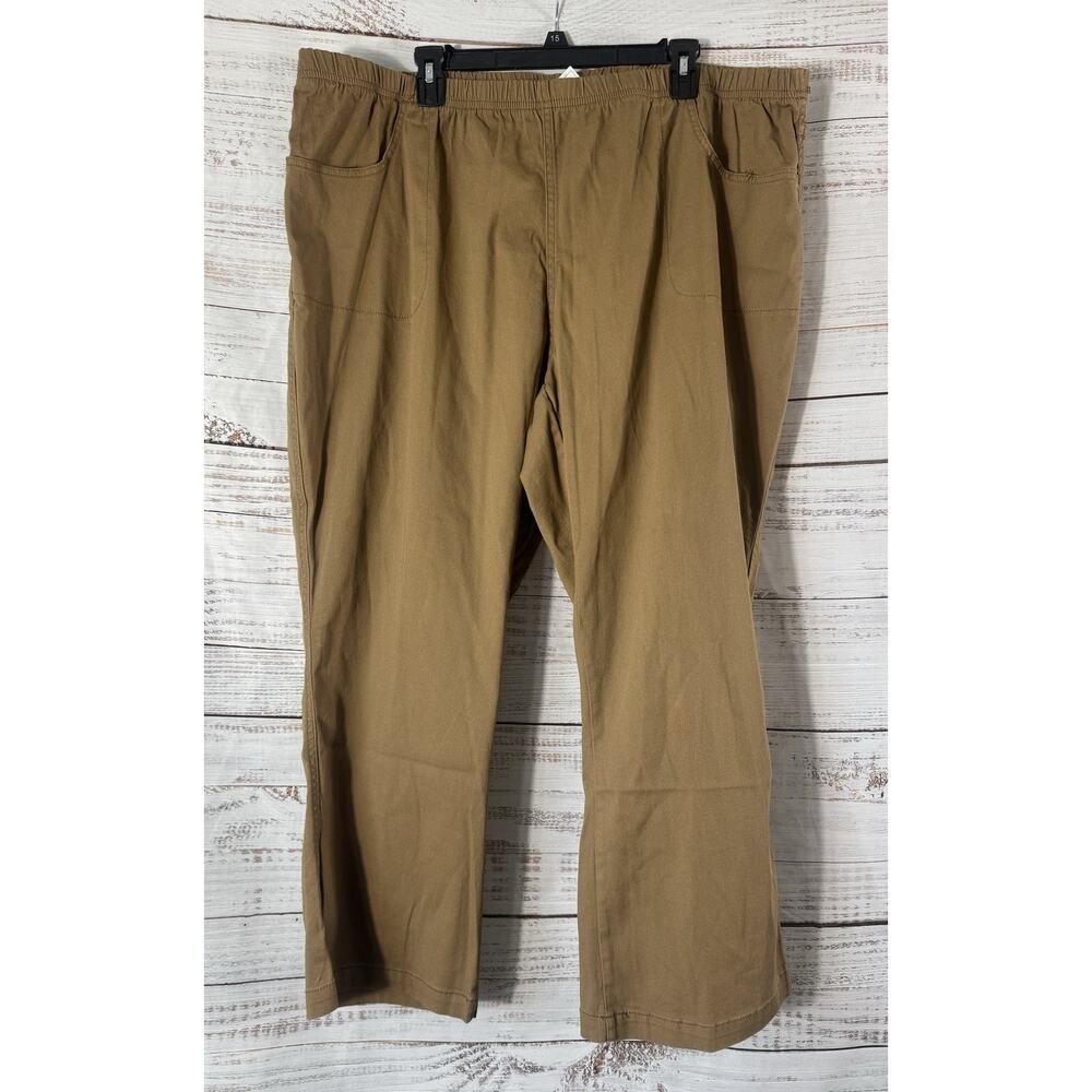 Just My Size JMS 4X Petite Boot Leg Comfort Stretch Pants - Khaki/Tan NWT